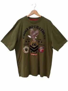 Coogi Operation Graphic T-Shirt Men XL Green Australia Air Division Patch Eagle